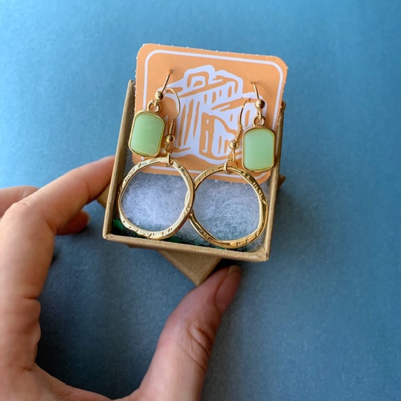 Jewelry - NEW 2pc Simple Drop Earrings Gift Set (Jade/Gold)